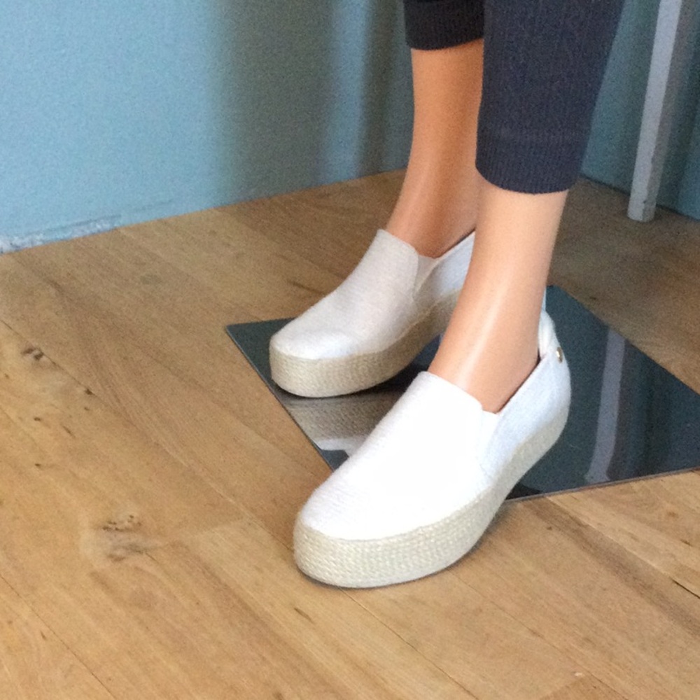 Women's Cream Espadrille Slip-On Shoes